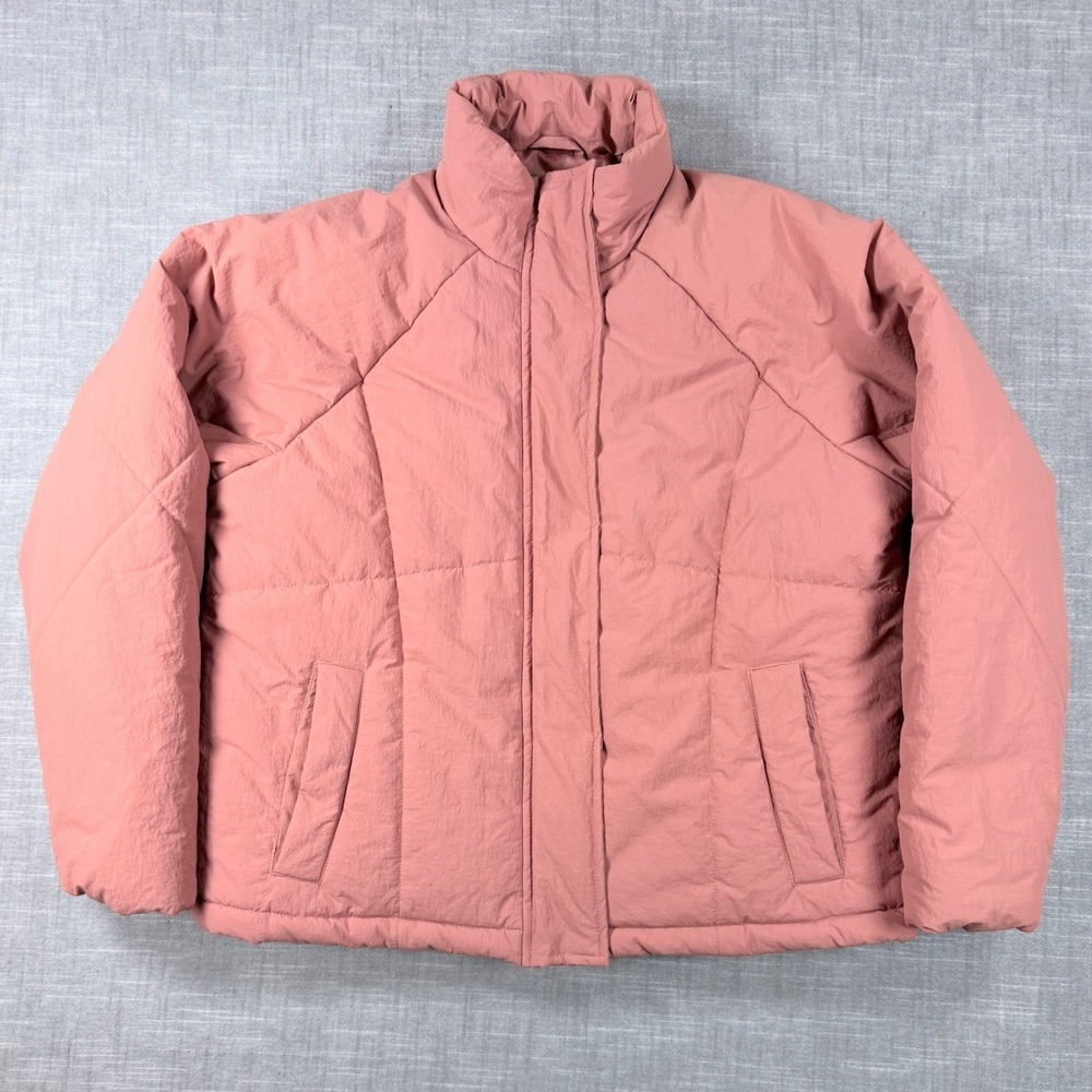 Dip Women Puffer Jacket XS Muave Quilted Full Zip Stand Collar Padded Coat